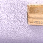 Lambskin Quilted Mini Top Handle Rectangular Flap Light Purple