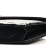Calfskin Matelasse Chevron Monogram Envelope Chain Wallet Black