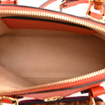 Textured Dollar Calfskin Mini Diana Dome Tote Bag Deep Orange Spicy Cyclamin