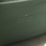 GG Supreme Monogram Textured Calfskin Emblem Wallet On Chain Sage Green