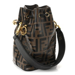 Vitello Liberty F is Fendi Bi-Color FF 1974 Embossed Mini Mon Tresor Bucket Bag Maya Black
