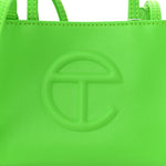 Vegan Leather Small Shopping Bag Highlighter Green