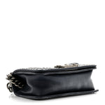 Faded Calfskin Quilted Small Studded Boy Flap Navy