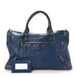 Agneau Giant 12 Gold Hardware Work Bleu Glacier