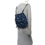 Calfskin Quilted Chesterfield Backpack Blue