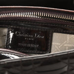Patent Cannage Medium Lady Dior Dark Brown