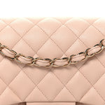 Caviar Quilted Jumbo Double Flap Light Beige