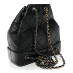 Aged Calfskin Quilted Small Gabrielle Backpack Black