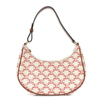 Canvas Calfskin Ava Triomphe Shoulder Bag Red