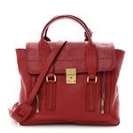 Textured Calfskin Medium Pashli Satchel Crimson
