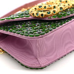 Fabric Crystal Embroidered Vlogo Small Loco Shoulder Bag Multicolor