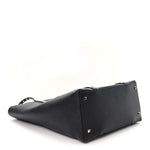 Grained Calfskin North South Rockstud Tote Black