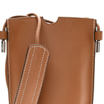 Smooth Calfskin Anagram Phone Pouch Tan