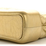 Metallic Aged Calfskin Quilted Medium Gabrielle Gold