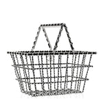 Brass Calfskin Medium Grocery By Chanel Shopping Basket Silver