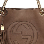 Vitello Range Medium Soho Chain Shoulder Bag Grey Field