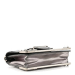 Metallic Vitello Saffiano Cahier Bag Silver Black