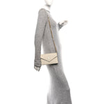 Grain De Poudre Matelasse Chevron Monogram Envelope Chain Wallet Crema Soft