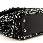 Lambskin Sequin Beaded Extra Mini Coco Handle Flap Black White