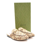 Monogram Jumbo GG Malaga Kid Womens Princetown Slippers 38.5 Camel Ebony New Acero Beige
