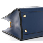 Vitello Century Opaco F is Fendi Bi-Color Small Runaway Satchel Blue Black