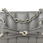 Nappa Vertical Matelasse Small Maxi Horsebit Chain Shoulder Bag Gray