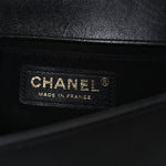 Calfskin Braided Small Boy Flap Black
