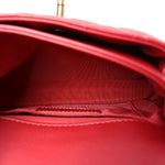 Calfskin Quilted Top Handle Flap Dark Pink