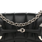 Nappa Vertical Matelasse Small Maxi Horsebit Chain Shoulder Bag Black