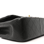 Lambskin Quilted Jumbo Double Flap Black