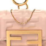 Nappa Matisse FF Embossed Nano Maxi Buckle Baguette Charm Rosa Quarzo
