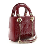 Patent Cannage Mini Lady Dior Red