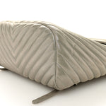 Iridescent Calfskin Chevron Quilted Small Urban Spirit Backpack Silver