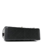 Lambskin Quilted Jumbo Double Flap Black