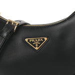 Soft Calfskin Mini Arque Shoulder Bag Black