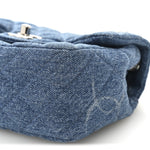 Denim CC Quilted Mini Square Flap Blue