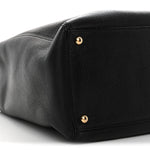 Calfskin Cerf Executive Shopper Tote Black