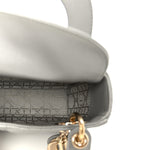 Lambskin Cannage Mini Lady Dior Gray Opaline