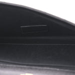 Grain De Poudre Matelasse Chevron Monogram Envelope Clutch Black