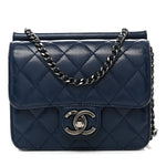 Lambskin Quilted Mini Crossing Times Flap Blue