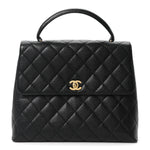Caviar Quilted Jumbo Kelly Flap Black