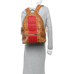 Visetos Medium Stark Logo Stripe Backpack Cognac Red
