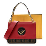 Vitello Century F is Fendi Bi-Color FF 1974 Embossed Kan I Shoulder Bag Fragola Maya Black
