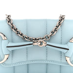 Nappa Vertical Matelasse Small Maxi Horsebit Chain Shoulder Bag Crystal Snow