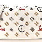 Calfskin Spikes Loubinthesky Paloma Clutch Snow