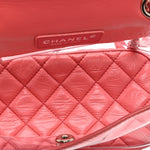 Crumpled Calfskin PVC Quilted Backpack Pink
