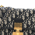Oblique Small DiorAddict Flap Bag Navy Blue