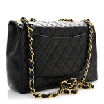 Lambskin Quilted XL Jumbo Single Flap Black