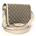 GG Supreme Monogram Horsebit 1955 Shoulder Bag Beige Mystic White