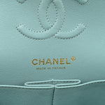 Caviar Quilted Small Double Flap Light Blue